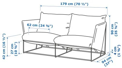 HAVSTEN διθέσιος καναπές, εξωτερικού χώρου 494.950.66