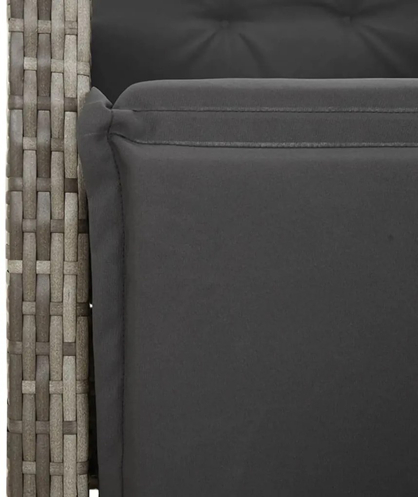 vidaXL Σετ Τραπεζαρίας Κήπου 4 τεμ. Γκρι Συνθετικό Ρατάν με Μαξιλάρια