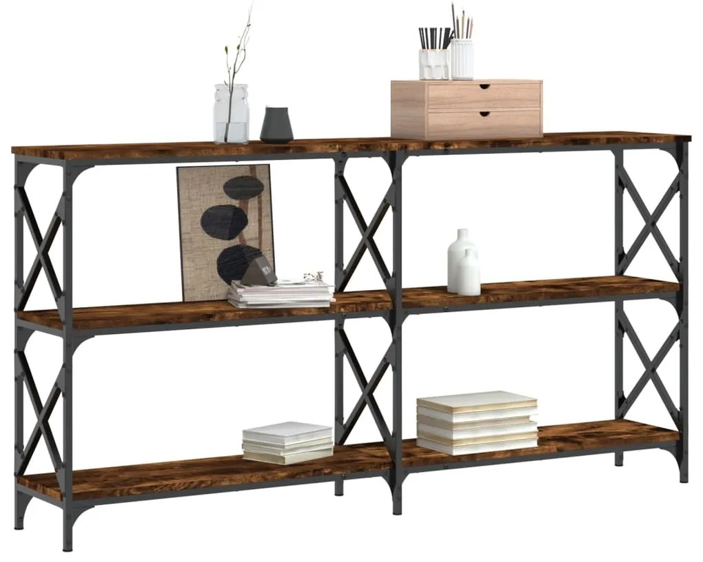 vidaXL Τραπέζι Κονσόλα Καπνιστή Δρυς 156x28x80,5εκ. Επεξεργασμένο Ξύλο