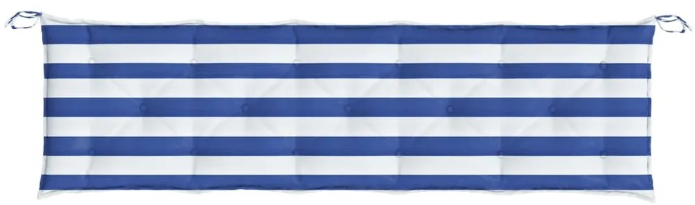 vidaXL Μαξιλάρι Πάγκου Κήπου Μπλε&amp;Λευκό Ριγέ 180x50x7 εκ Ύφασμα Oxford