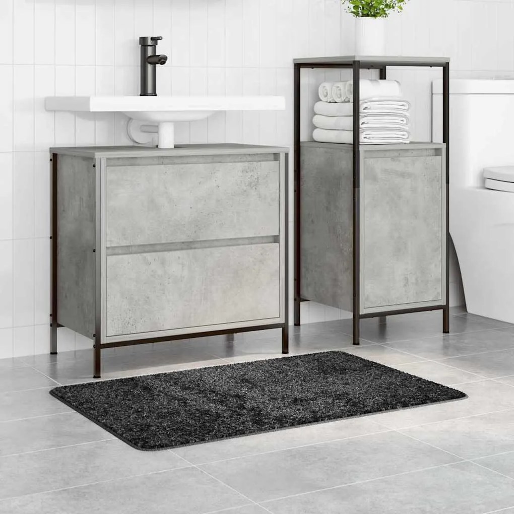 vidaXL Πατάκι μπάνιου Σκούρο γκρι 60 x 90 cm Πολυπροπυλένιο