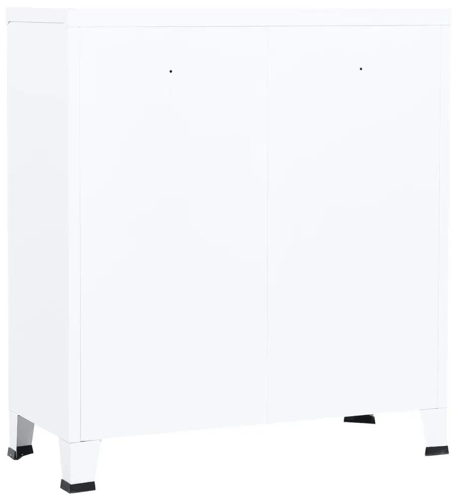 Αρχειοθήκη Βιομηχανικού Στιλ Λευκή 90 x 40 x 100 εκ. Ατσάλινη - Λευκό