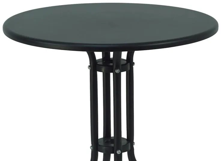 Τραπεζαρία Vergo-Confidence σετ 3τεμ μέταλλο σε μαύρη απόχρωση Φ60x70εκ 60x60x70 εκ.