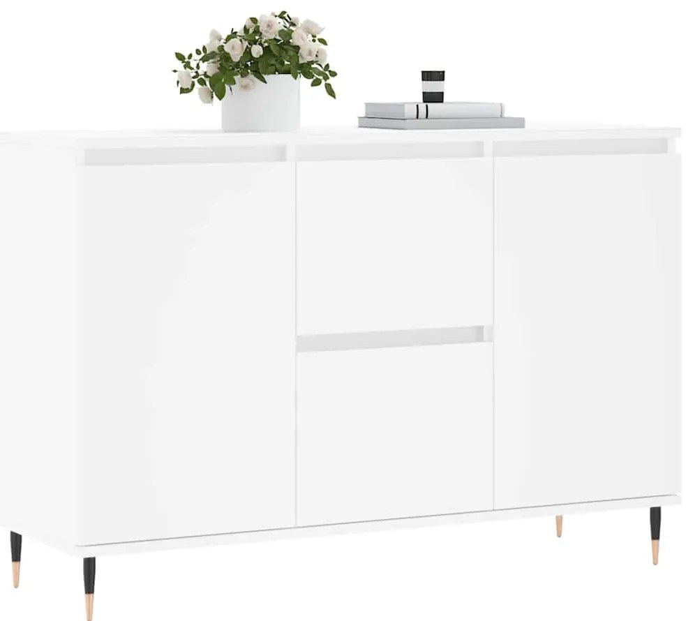 vidaXL Μπουφές Λευκός 101,5 x 35 x 70 εκ. από Επεξεργασμένο Ξύλο