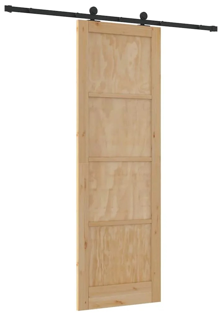 vidaXL Σετ Συρόμενης Πόρτας Φυσικό και μαύρο 78 x 232 cm