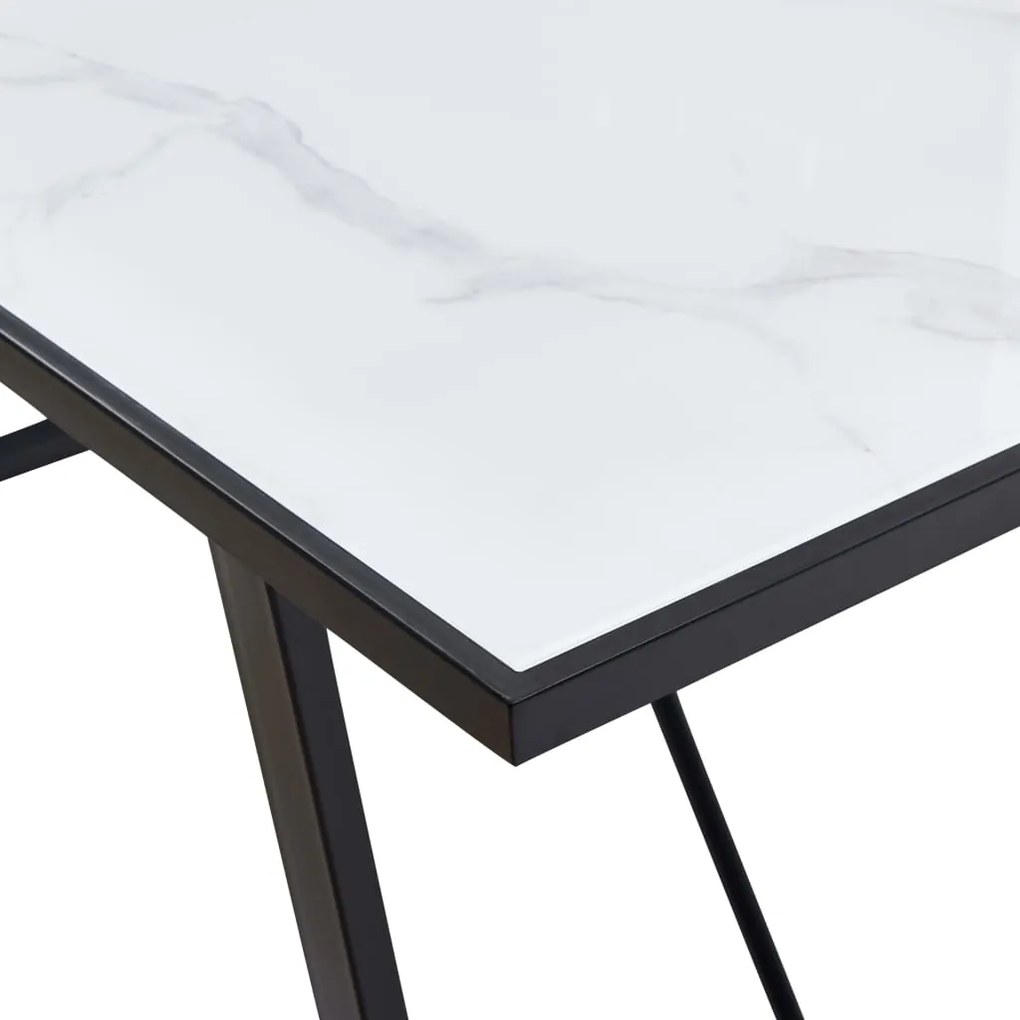 vidaXL Τραπεζαρία Λευκή 160 x 80 x 75 εκ. από Ψημένο Γυαλί