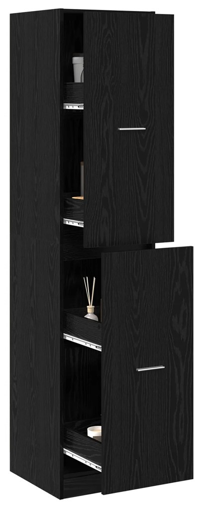 vidaXL Apothecary cabinet Μαύρη Βελανιδιά 40x41x174.5 εκ. Μηχανικής Ξυλείας