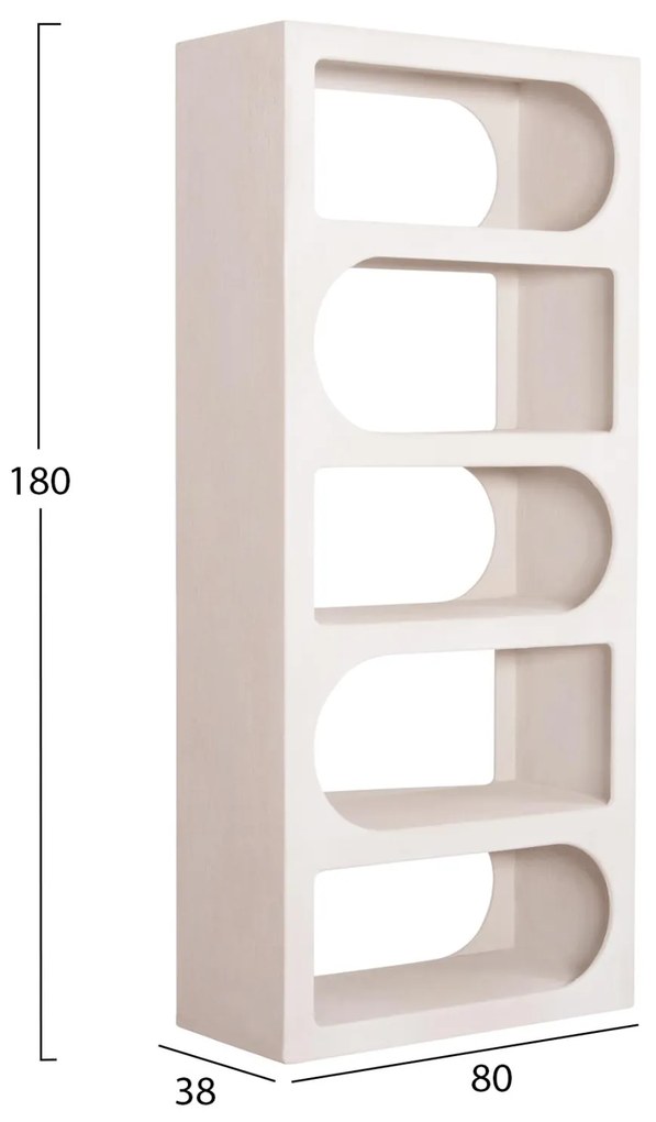 ΒΙΒΛΙΟΘΗΚΗ ΣΕΙΡΑ SANTORINI MDF ΣΕ ΥΠΟΛΕΥΚΟ ΧΡΩΜΑ 80x38x180Yεκ. 80x38x180 εκ.