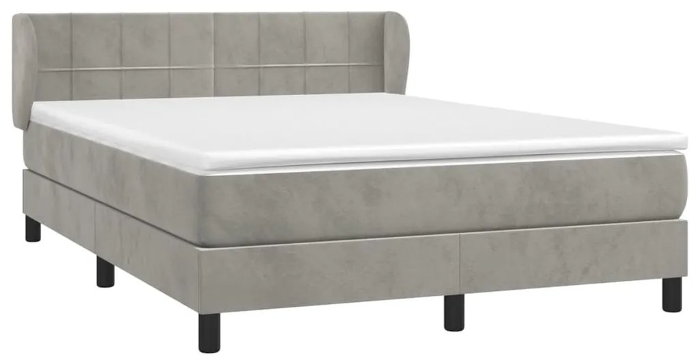 ΚΡΕΒΑΤΙ BOXSPRING ΜΕ ΣΤΡΩΜΑ ΑΝΟΙΧΤΟ ΓΚΡΙ 140X190 ΕΚ. ΒΕΛΟΥΔΙΝΟ 3127487