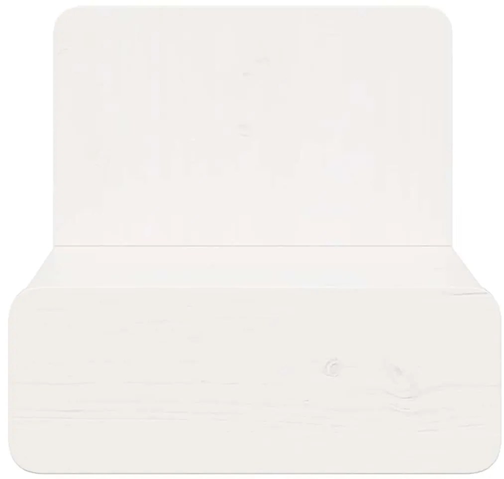vidaXL Κομοδίνο με συρτάρι Λευκό 44 x 32.5 x 40 εκ. Μασίφ ξύλο πεύκου