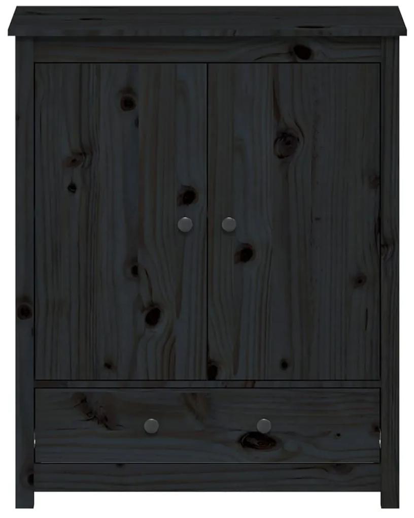 Ντουλάπι Μαύρη 83 x 41,5 x 100 εκ. από Μασίφ Ξύλο Πεύκου - Μαύρο