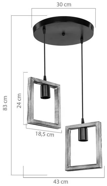 Φωτιστικό οροφής δίφωτο Isolate Ε27 καρυδί Φ43x83εκ 43x43x83 εκ.