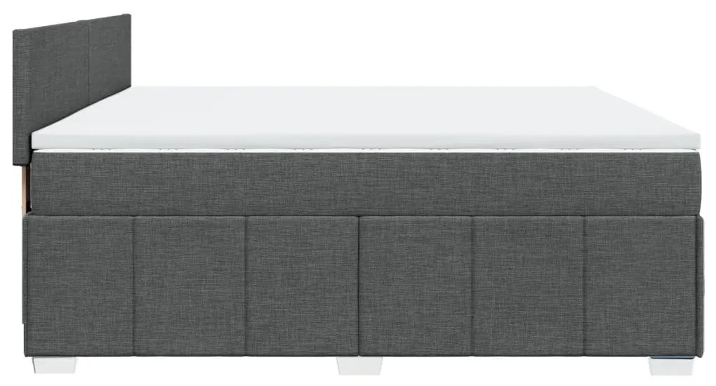 ΚΡΕΒΑΤΙ BOXSPRING ΜΕ ΣΤΡΩΜΑ ΣΚΟΥΡΟ ΓΚΡΙ 200X200 ΕΚ. ΥΦΑΣΜΑΤΙΝΟ 3289469