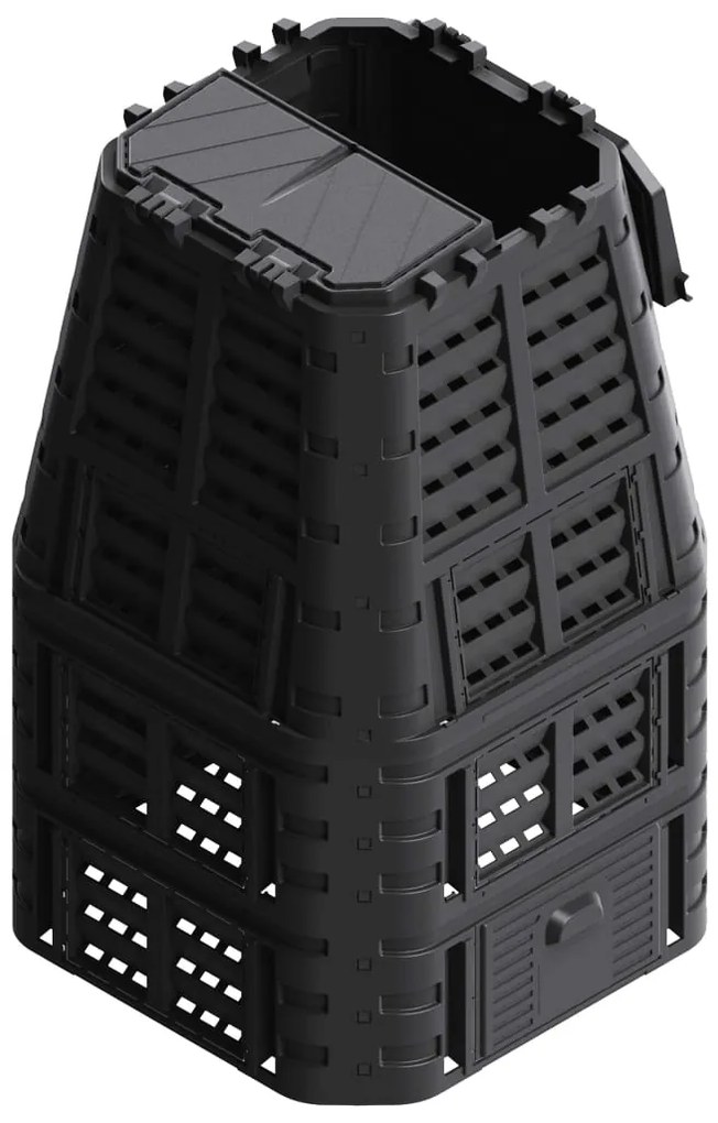 vidaXL Κάδος Κομποστοποίησης Μαύρος 93,3 x 93,3 x 146 εκ. 1000 Λίτρων