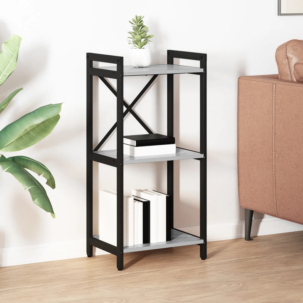vidaXL Βιβλιοθήκη Γκρι sonoma 40 x 30 x 83 εκ Επεξεργασμένο ξύλο