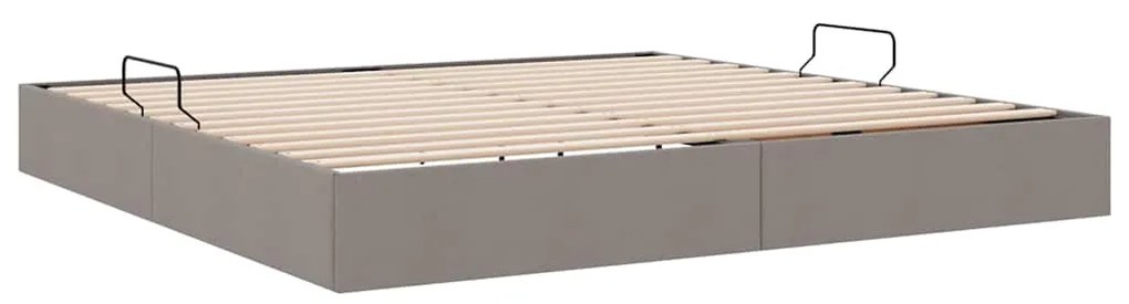 vidaXL Κρεβάτι Αποθήκης με στρώμα Taupe 200 x 200 cm ύφασμα