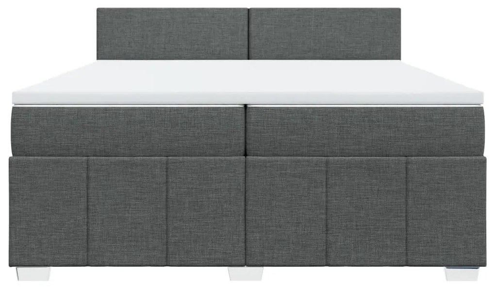 ΚΡΕΒΑΤΙ BOXSPRING ΜΕ ΣΤΡΩΜΑ ΣΚΟΥΡΟ ΓΚΡΙ 200X200 ΕΚ. ΥΦΑΣΜΑΤΙΝΟ 3289469