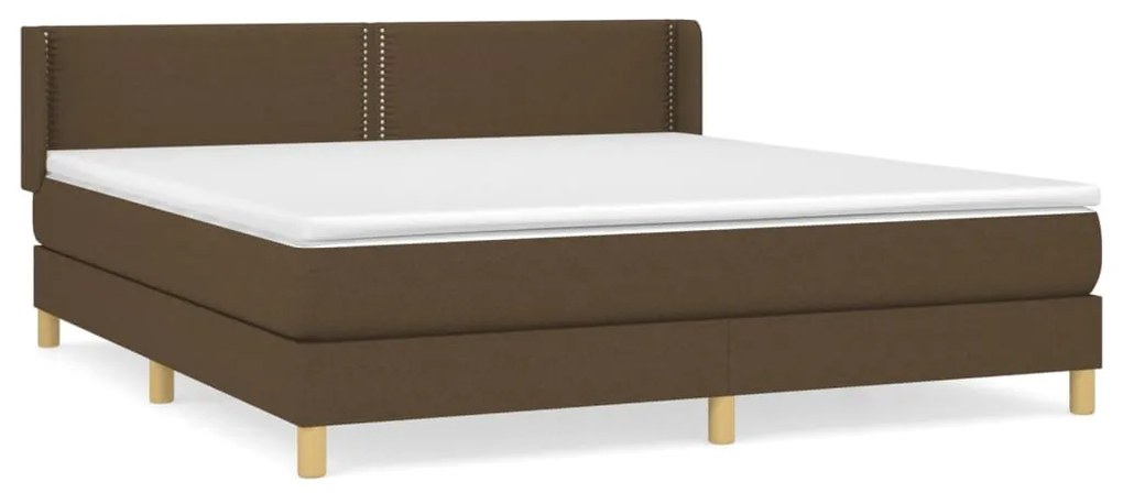 ΚΡΕΒΑΤΙ BOXSPRING ΜΕ ΣΤΡΩΜΑ ΣΚΟΥΡΟ ΚΑΦΕ 160X200 ΕΚ ΥΦΑΣΜΑΤΙΝΟ 3130204