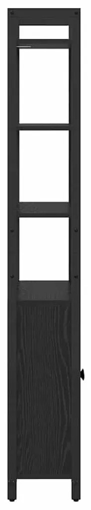 vidaXL Βιβλιοθήκη Μαύρη Οξυά 60 x 24 x 161 εκ Επεξεργασμένο ξύλο