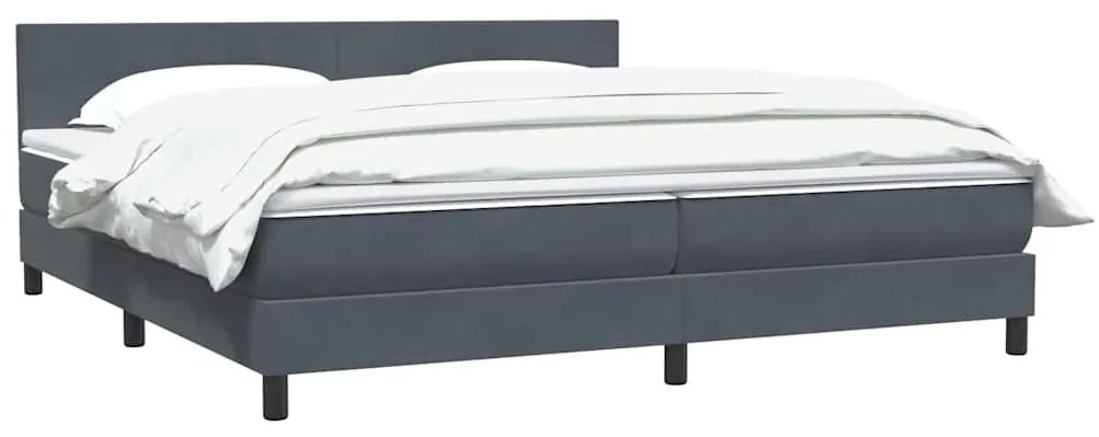 BOX SPRING ΚΡΕΒΑΤΙ ΜΕ ΣΤΡΩΜΑ ΣΚΟΥΡΟ ΓΚΡΙ 200X220 CM ΒΕΛΟΥΔΙΝΟ 3316084