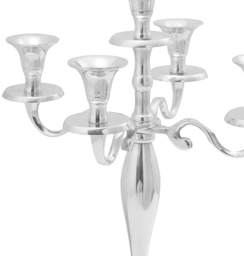 vidaXL Κηροπήγιο Ασήμι 29x29x40 εκ Αλουμίνιο