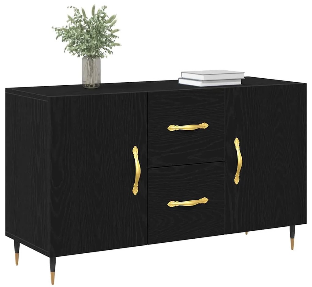 vidaXL Πλαϊνό γραφείο Μαύρη Οξυά 100 x 36 x 60 εκ. Επεξεργασμένο ξύλο