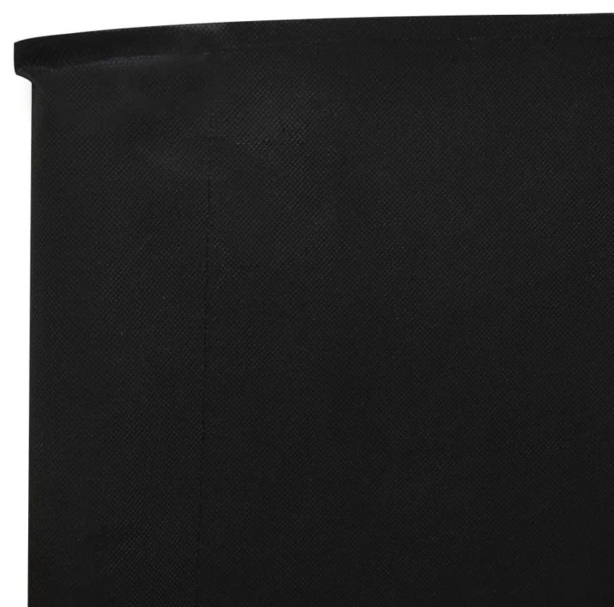 Προστατευτικό Αέρα με 6 Πάνελ Μαύρο 800 x 160 εκ. Υφασμάτινο - Μαύρο