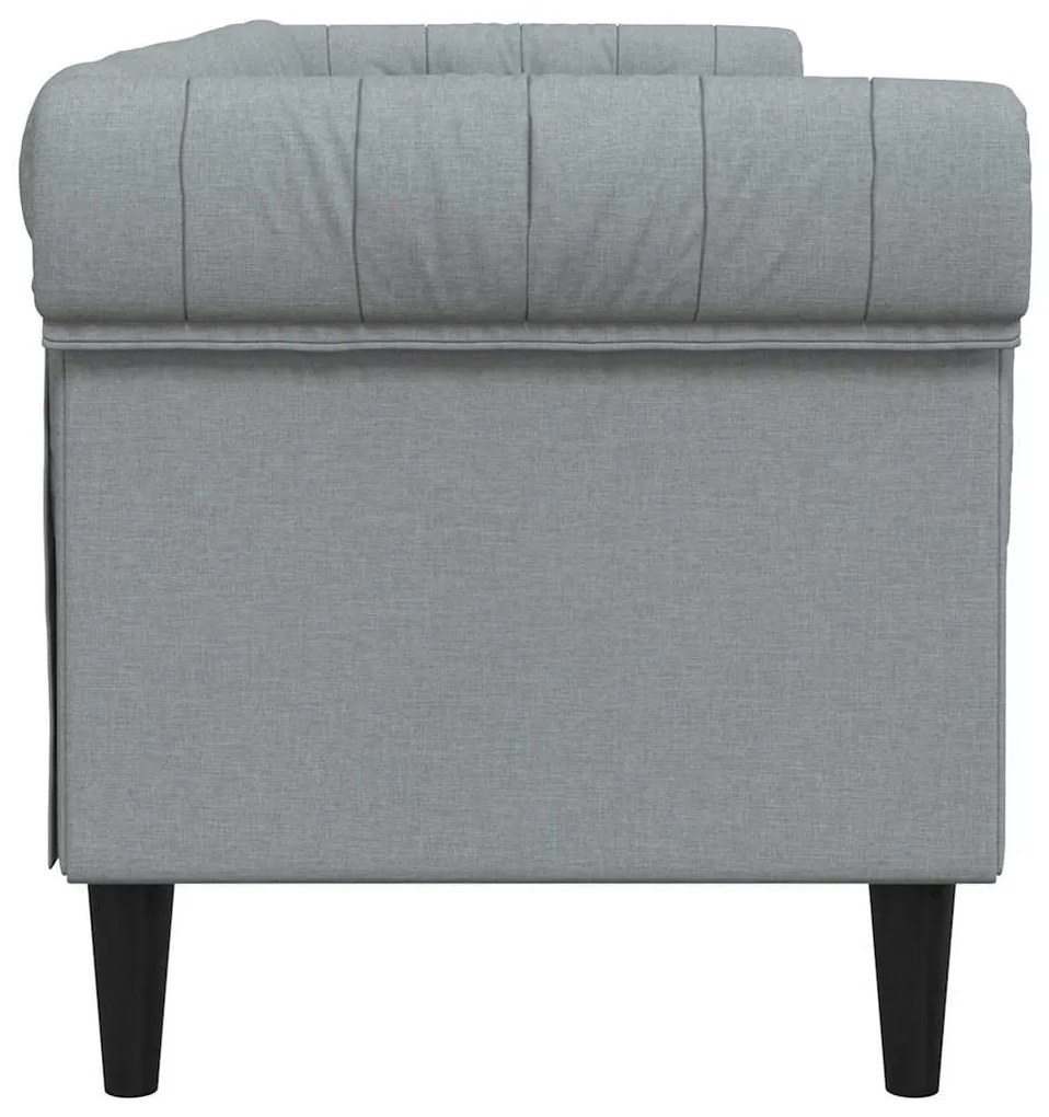vidaXL Καναπές Chesterfield Ανοιχτό γκρι 201.5 x 74.5 x 74.5 εκατοστά