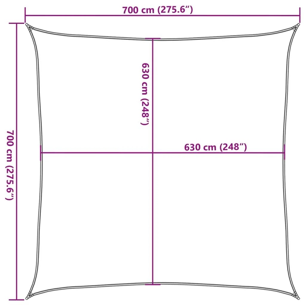 Πανί Σκίασης Μπεζ 7 x 7 μ. από HDPE 160 γρ./μ² - Μπεζ