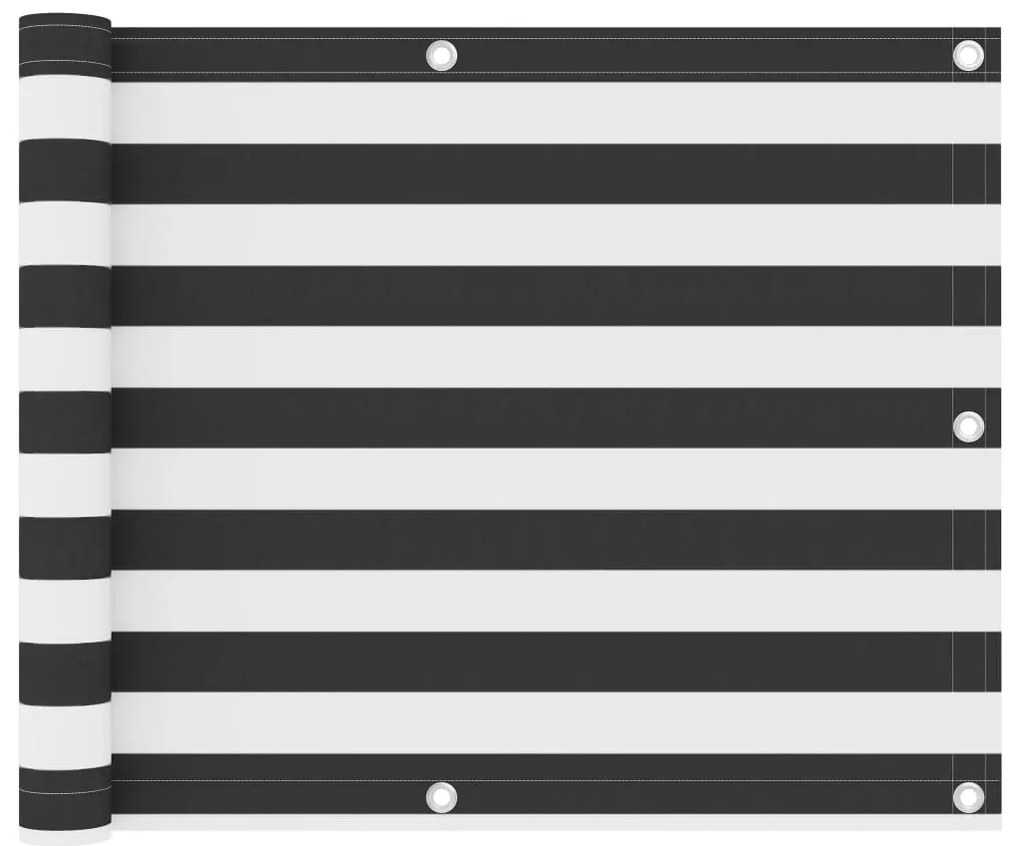 Διαχωριστικό Βεράντας Ανθρακί/Λευκό 75 x 600 εκ. Ύφασμα Oxford