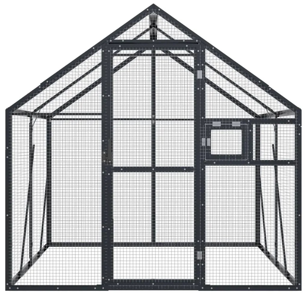 vidaXL Κλουβί Ανθρακί 1,79 x 2 x 1,85 μ. από Αλουμίνιο