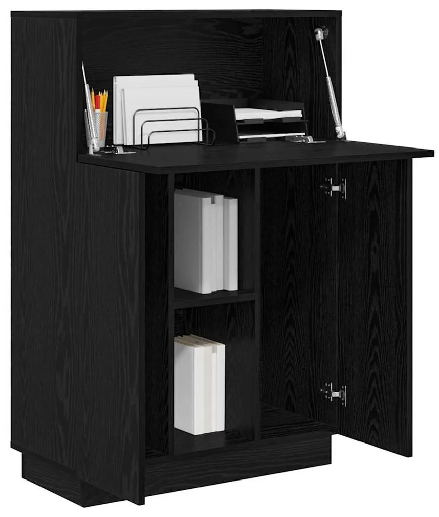 vidaXL Γραφείο Μαύρη Οξυά 71.5 x 31.5 x 106.5 εκ Επεξεργασμένο ξύλο