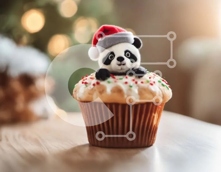 Intra Συλλεκτικό Ξύλινο Παζλ Plywood  4mm - Panda Cupcake σε διακοσμητικό ξύλινο τραπέζι Σε Ξύλινο Κουτί - Διαστάσεις: 10x10 cm – 25 κομμάτια