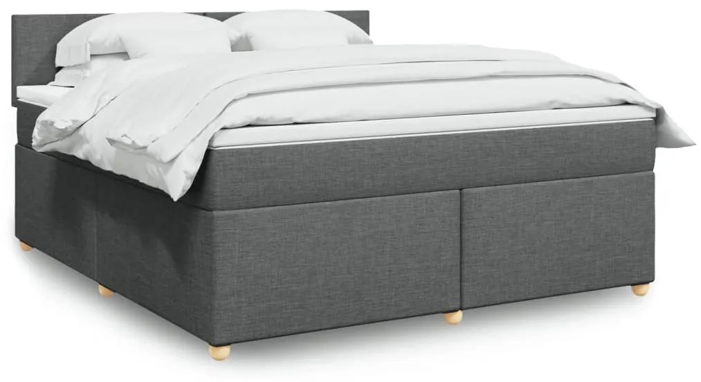 ΚΡΕΒΑΤΙ BOXSPRING ΜΕ ΣΤΡΩΜΑ ΣΚΟΥΡΟ ΓΚΡΙ 180X200 ΕΚ ΥΦΑΣΜΑΤΙΝ 3289053