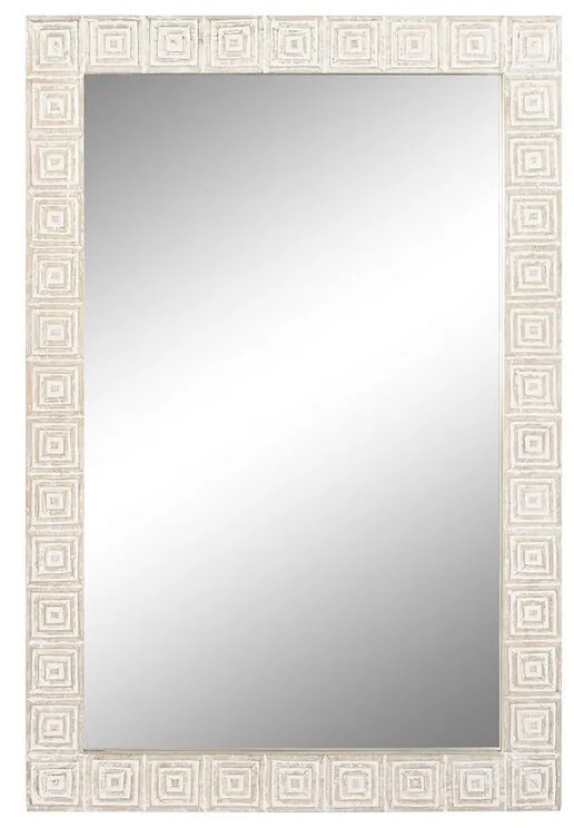 Τοίχο καθρέφτη Home ESPRIT Λευκό Φυσικό Ινδός 94 x 3 x 140 cm 120 x 3 x 76 cm