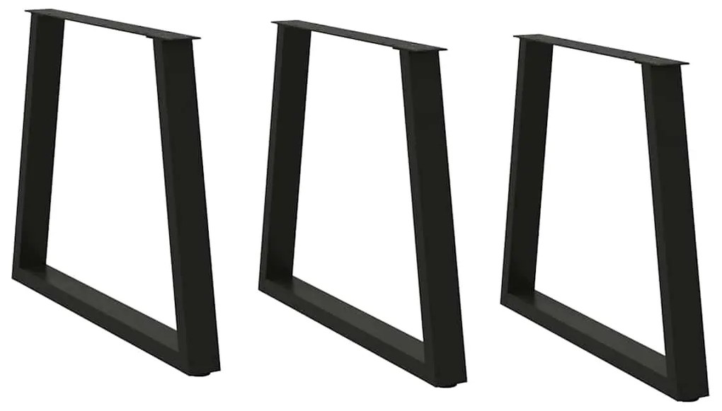 vidaXL Πόδια Τραπεζαρίας Σχήματος V 3 τεμ. Μαύρο 80x(72-73,3) εκ. Ατσάλι