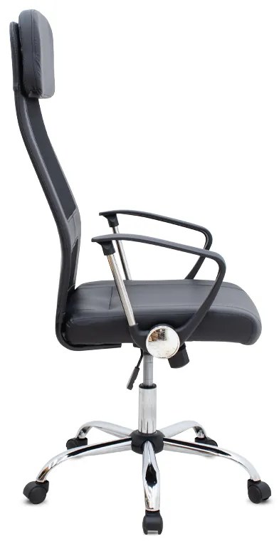 Καρέκλα γραφείου Ovis Megapap με τεχνόδερμα και ύφασμα Mesh χρώμα μαύρο 63x63x119/129εκ.