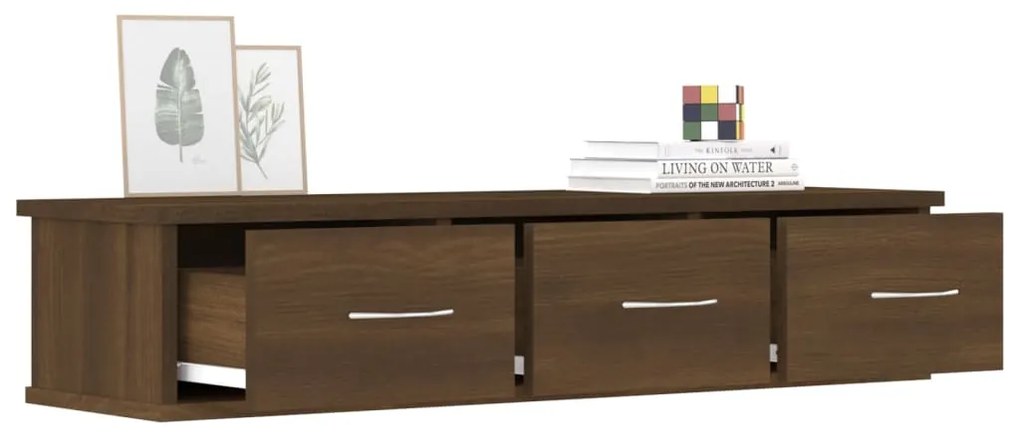 vidaXL Ντουλάπι Τοίχου Καφέ Δρυς 88 x 26 x 18,5 εκ. Επεξεργασμένο Ξύλο