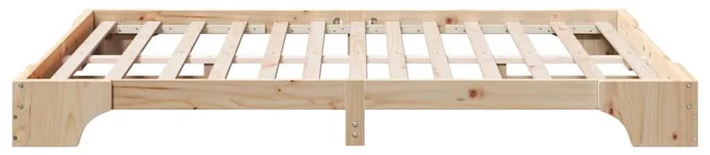 vidaXL Σκελετός Κρεβατιού Φυσικό 140 x 200 cm Στερεά ξυλεία πεύκου