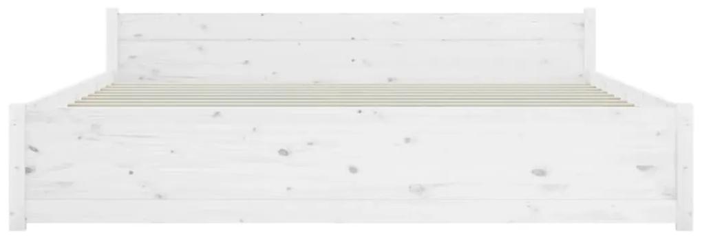 vidaXL Πλαίσιο Κρεβατιού Λευκό 200 x 200 εκ. από Μασίφ Ξύλο