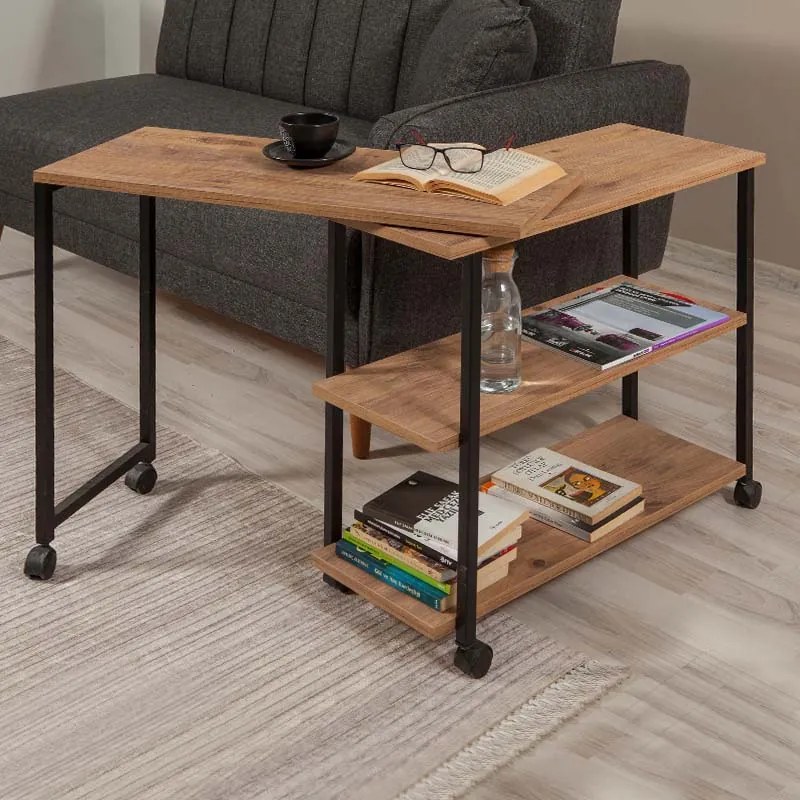 Τραπεζάκι βοηθητικό Frenk Megapap πολυμορφικό χρώμα atlantic pine 76x30x66εκ.