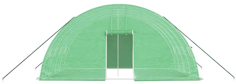 vidaXL Θερμοκήπιο με Ατσάλινο Σκελετό Πράσινο 24 τ.μ. 6x4x2,85 μ.