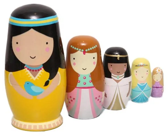 Ξύλινο Παιχνίδι Μπάμπουσκες (Σετ 5τμχ) Petit Monkey Princess PTM-ND3