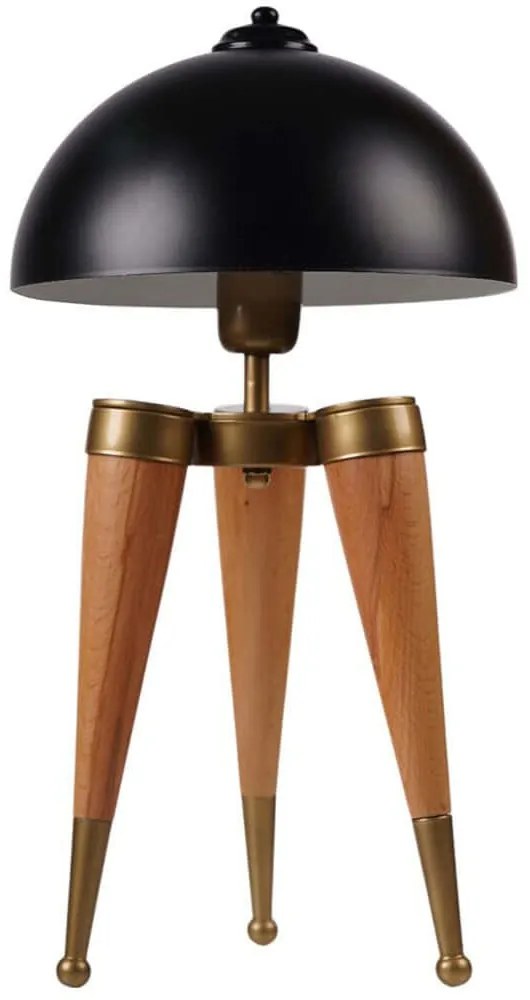 Φωτιστικό Επιτραπέζιο 534LUN5209 Φ25x50cm 1xE27 40W Black-Oak Opviq