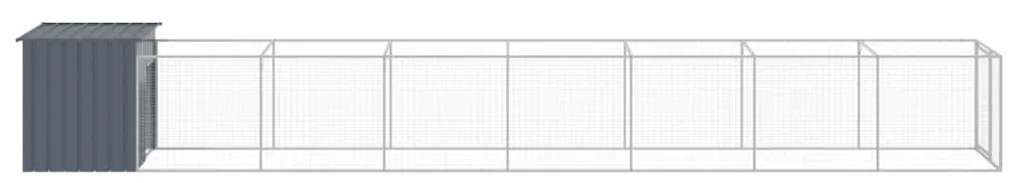 vidaXL Σπιτάκι Σκύλου με Αυλή Ανθρακί 110x813x110 εκ. Γαλβαν. Χάλυβας