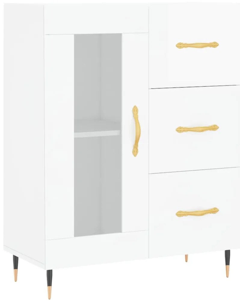 vidaXL Ντουλάπι Γυαλιστερό Λευκό 69,5x34x90 εκ. Επεξεργασμένο Ξύλο