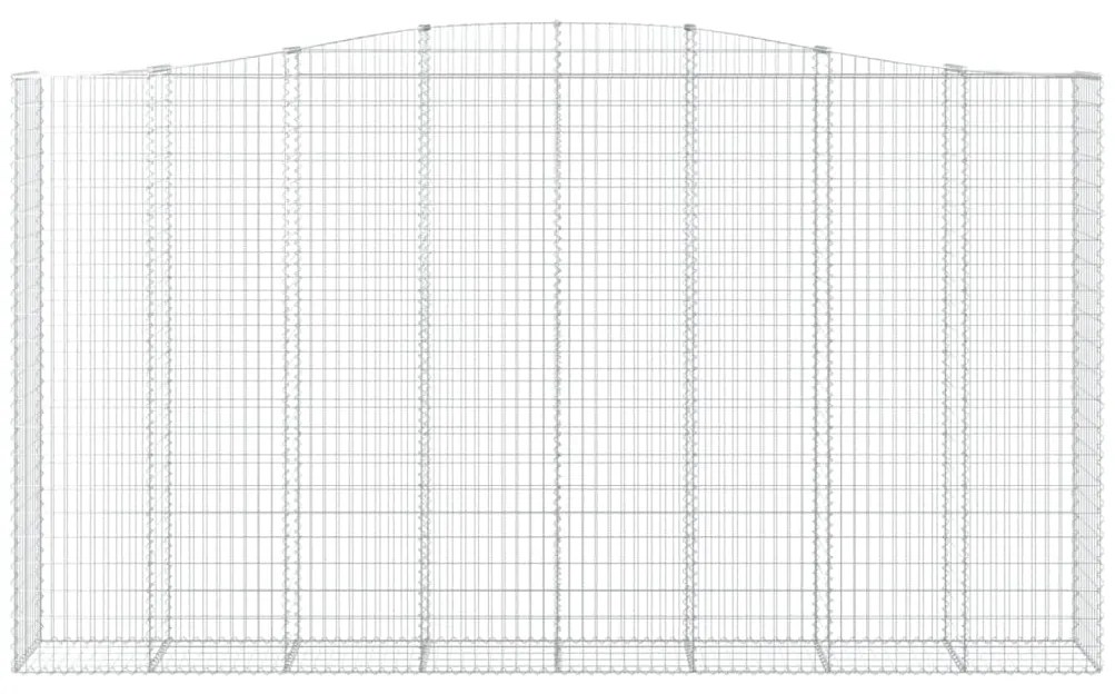 Συρματοκιβώτια Τοξωτά 10 τεμ. 400x50x220/240 εκ. Γαλβαν. Σίδερο - Ασήμι