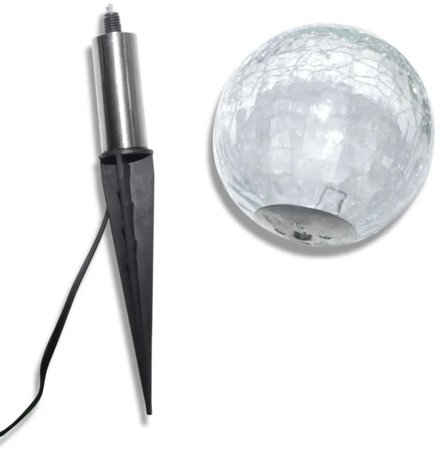 vidaXL Φωτιστικά Ηλιακά Μπάλα LED 3 τεμ. με Στηρίγματα &amp; Ηλιακό Πάνελ
