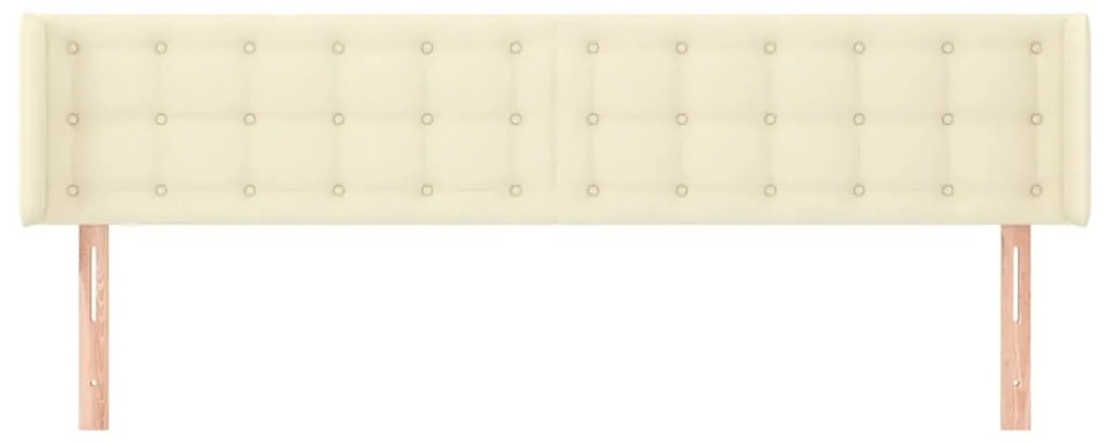vidaXL Κεφαλάρι με Πτερύγια Κρεμ 203x16x78/88 εκ. Συνθετικό Δέρμα