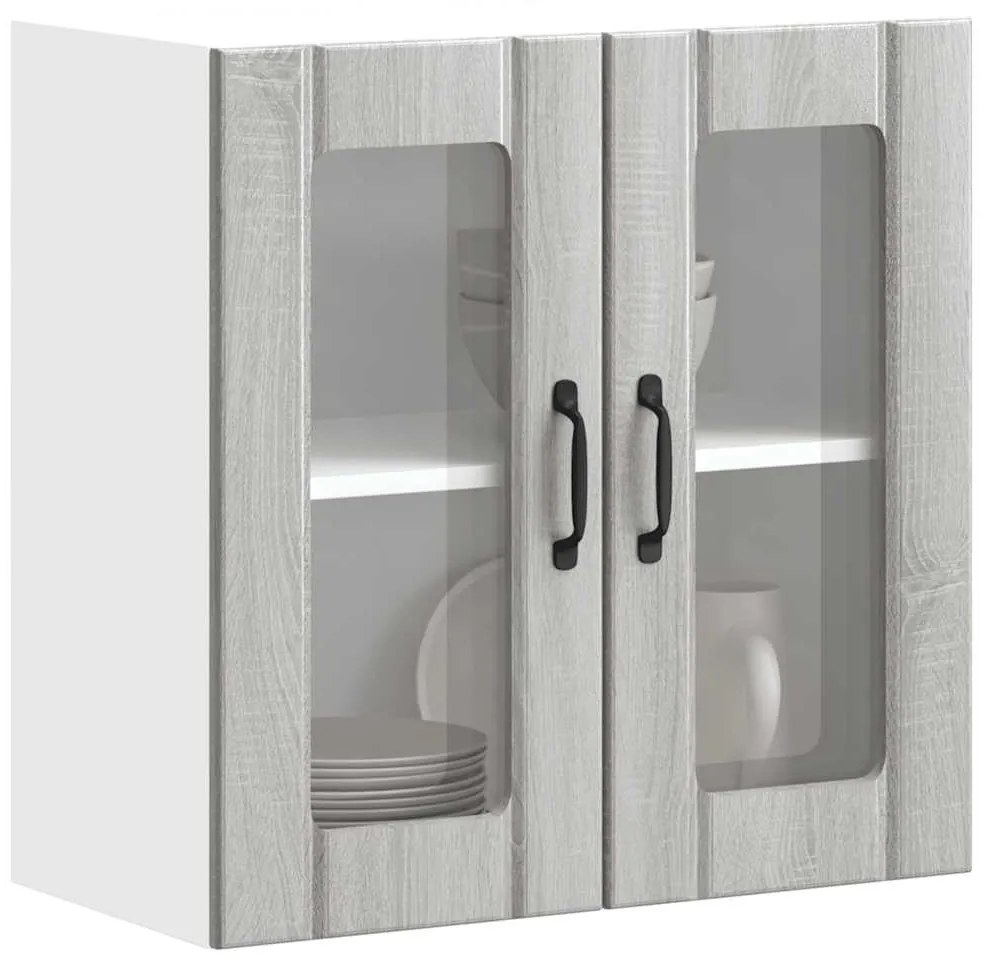 Ντουλάπι τοίχου κουζίνας με γυάλινη πόρτα "Lucca" Γκρι Sonoma